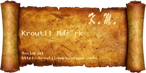 Kroutil Márk névjegykártya